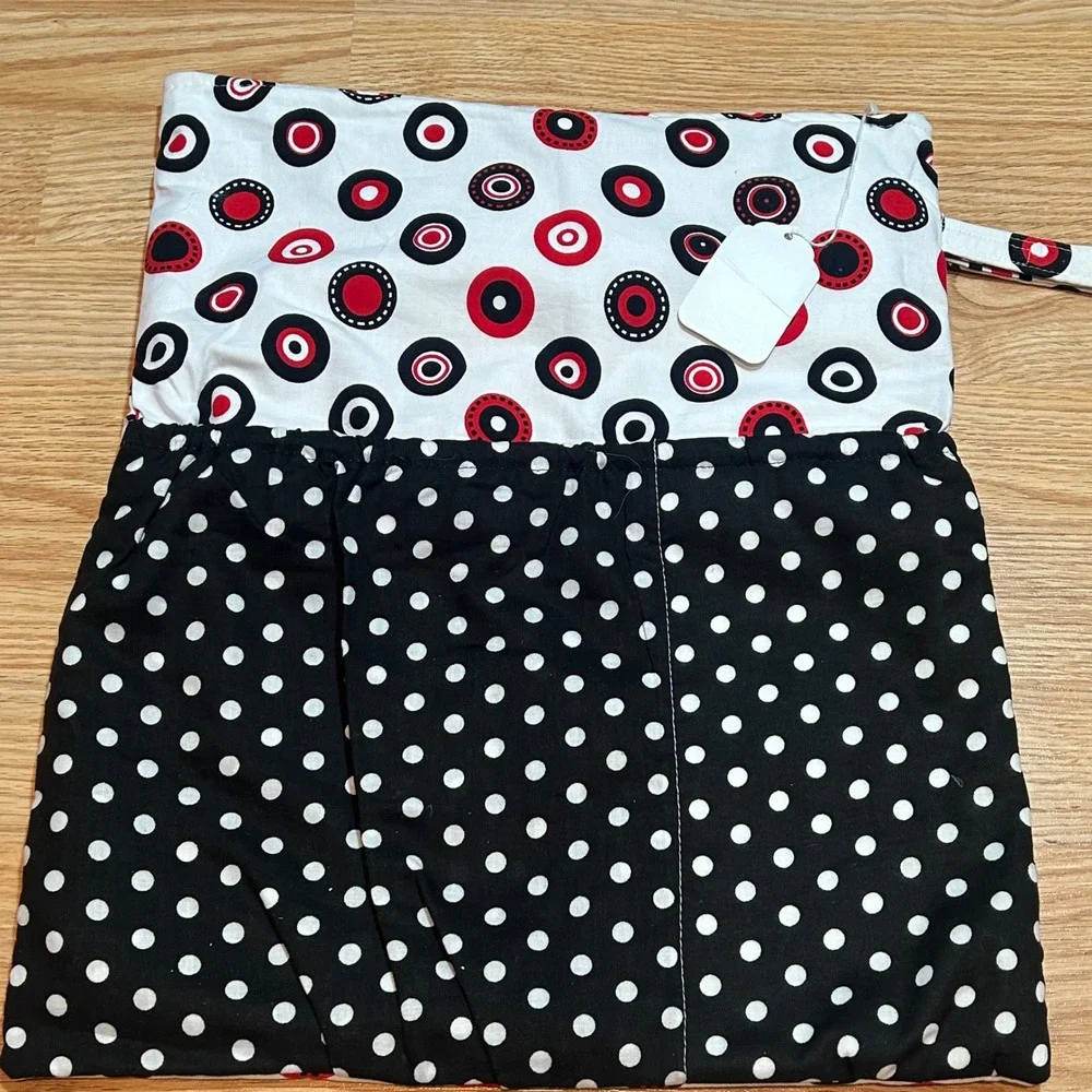 NWT‎ Wet Bag Zipper Pouch Red Black White Circle Polka Dot Waterproof
